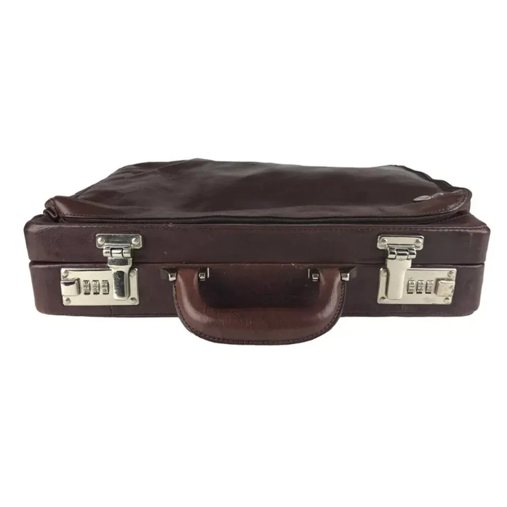 Wilsons Leather Unisex Brown Pelle Studio Inner Pockets Divider Briefcase Bag‎